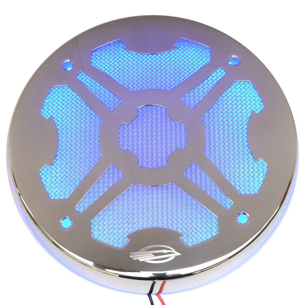 ITC Marine Boat Illuminated Speaker Cover - Chaparral Blue LED 7 3/8 Inch