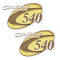 Cruisers Yachts Boat Raised Decals - Gold 540 Stickers (pair)