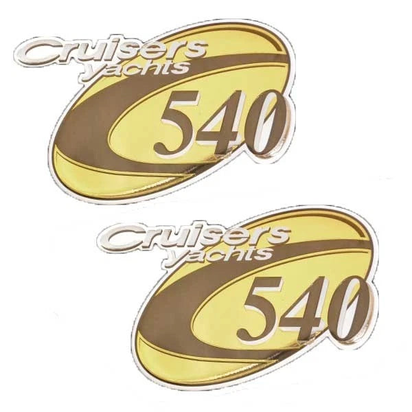 Cruisers Yachts Boat Raised Decals - Gold 540 Stickers (pair)