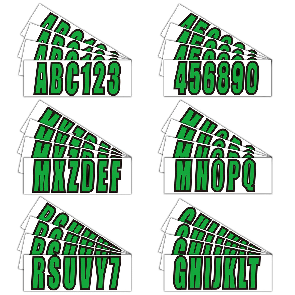 Boat Registration Numbers & Letters 4 Pack Custom 3" Boat Decal Stickers Green