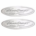 Powerquest Boat Logo Plates - 13 3/4 X 3 7/8 Inch Stainless (pair)