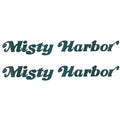 Misty Harbor Pontoon Boat Logo Decals - Dark Green Stickers (pair)