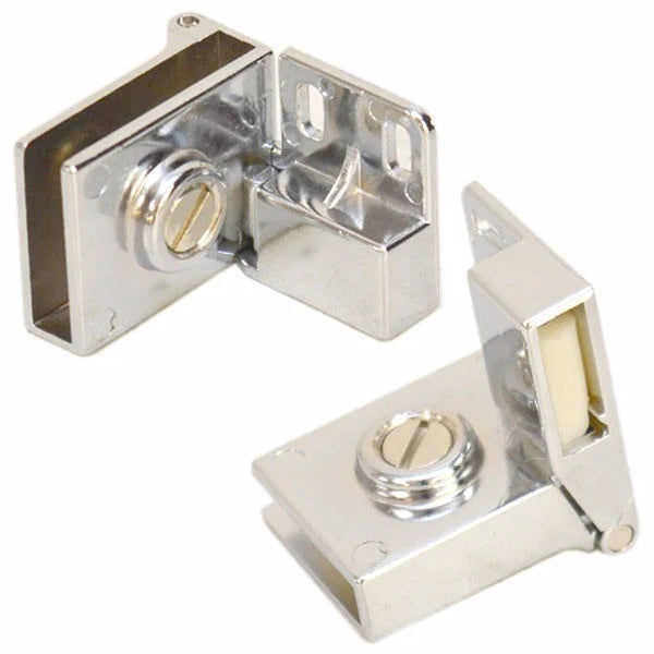 Hafele Boat Glass Door Hinge Inset - Chrome 5mm (pair)