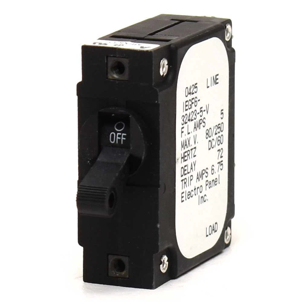 Airpax Boat Toggle Circuit Breaker IEGF6-32423-5- V - 1 Pole 5A 250V
