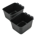2-Pack - Black Cage Bowls Made of Durable Plastic for Farm Animals and Pets