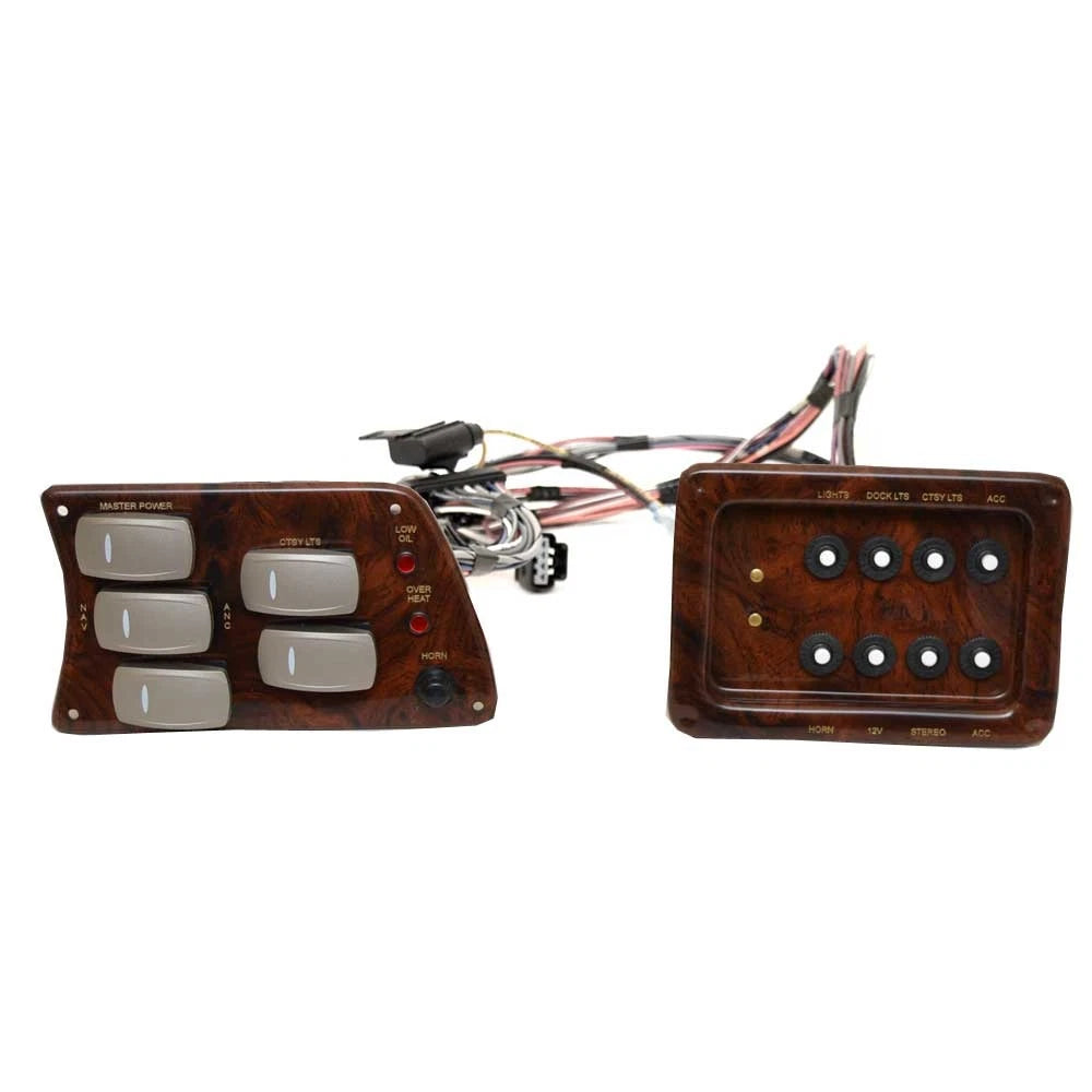 SunCatcher Pontoon Boat Switch Panel Kit - Woodgrain (2PC)