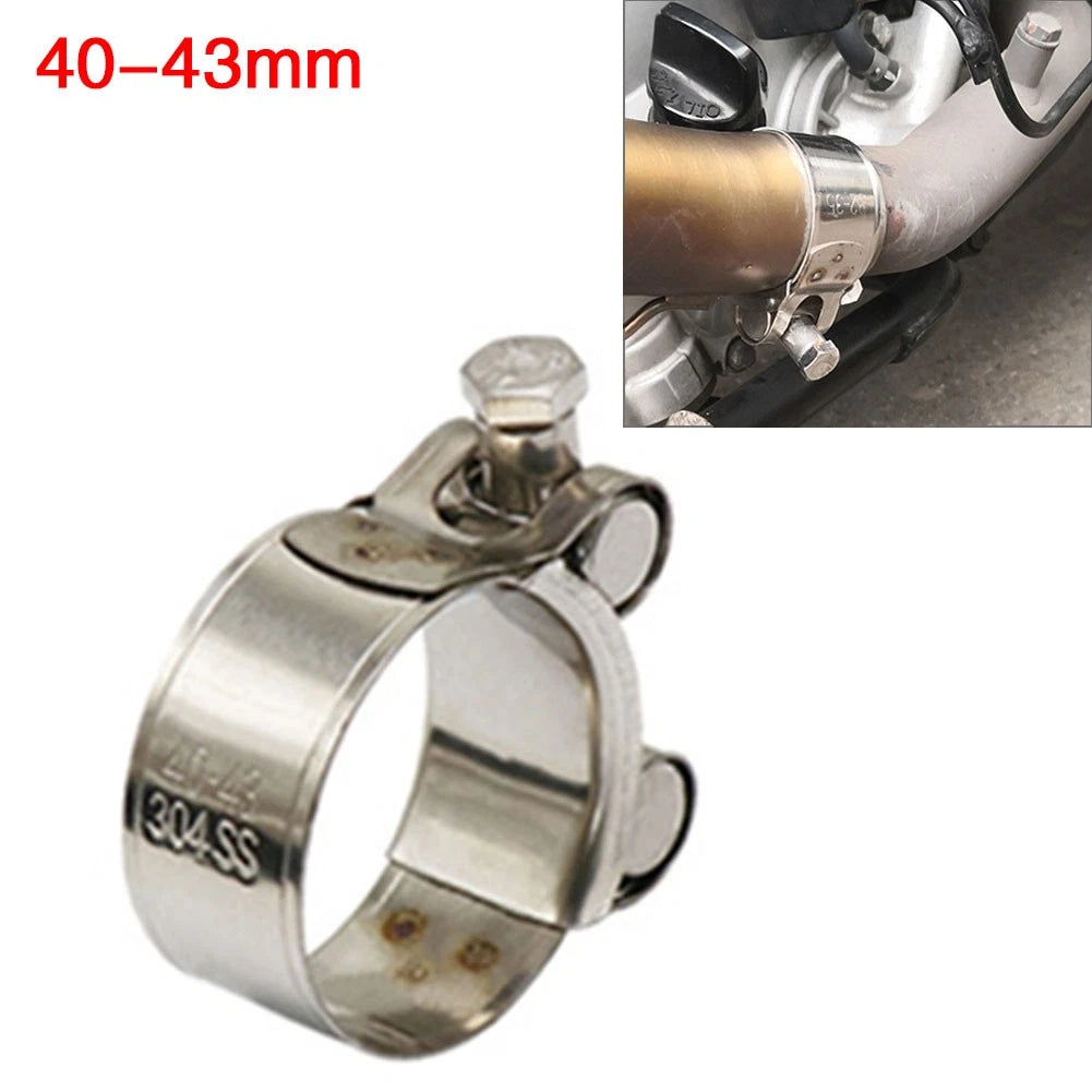 1PCS Motorcycle Exhaust Pipe Clamp 43mm Stainless Steel Muffler Fixed Caliper US