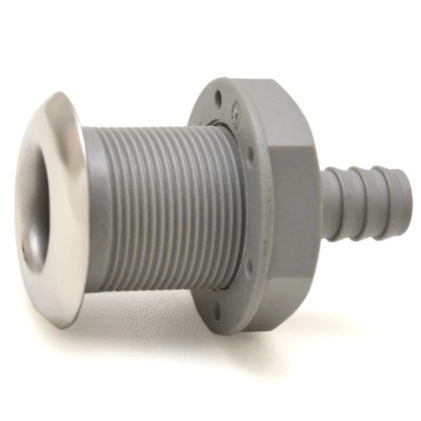 Boat Thru Hull Connector - 5/8 Inch Gray Nylon