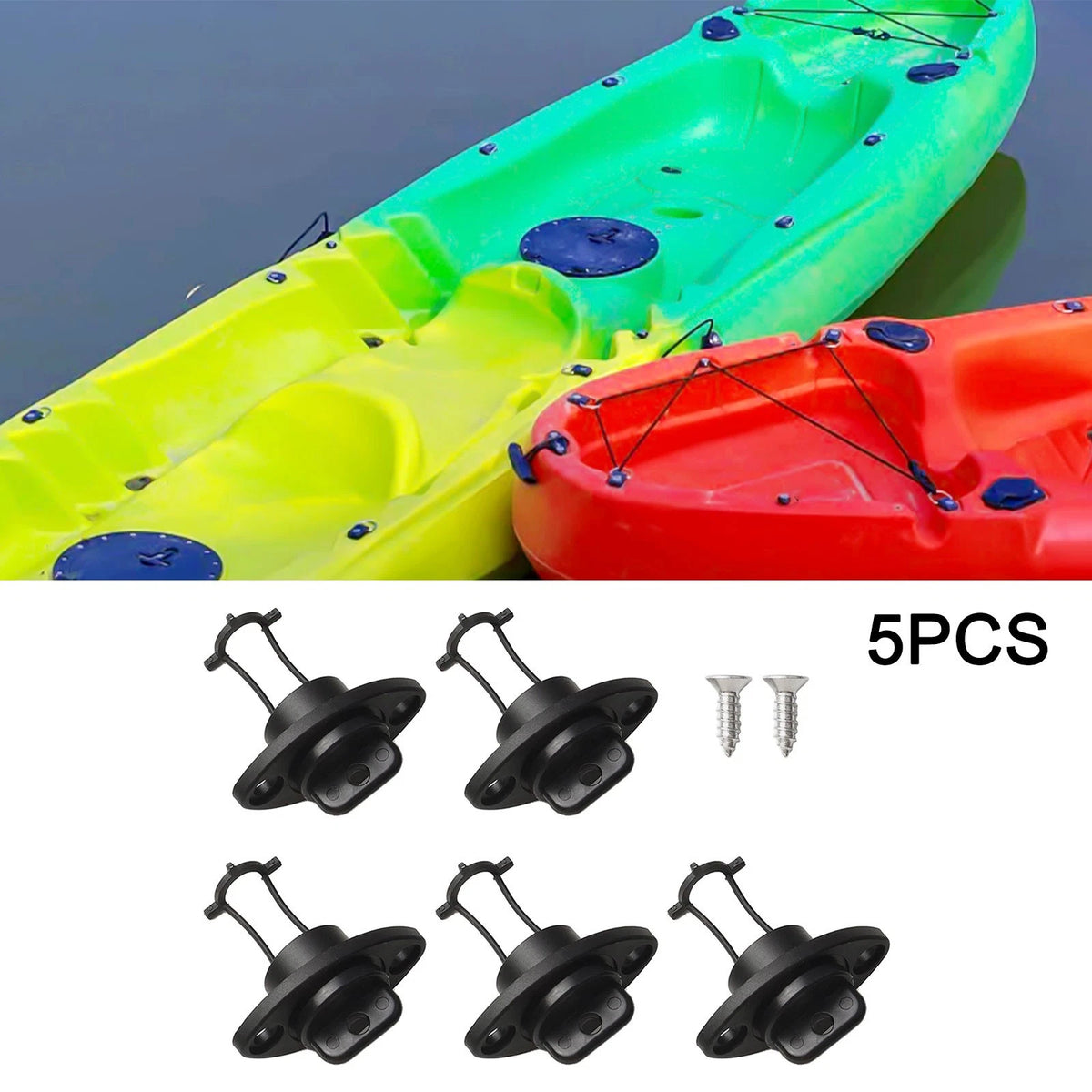 Convenient Marine Drain System Includes Two Bungs & Four Installation Screws