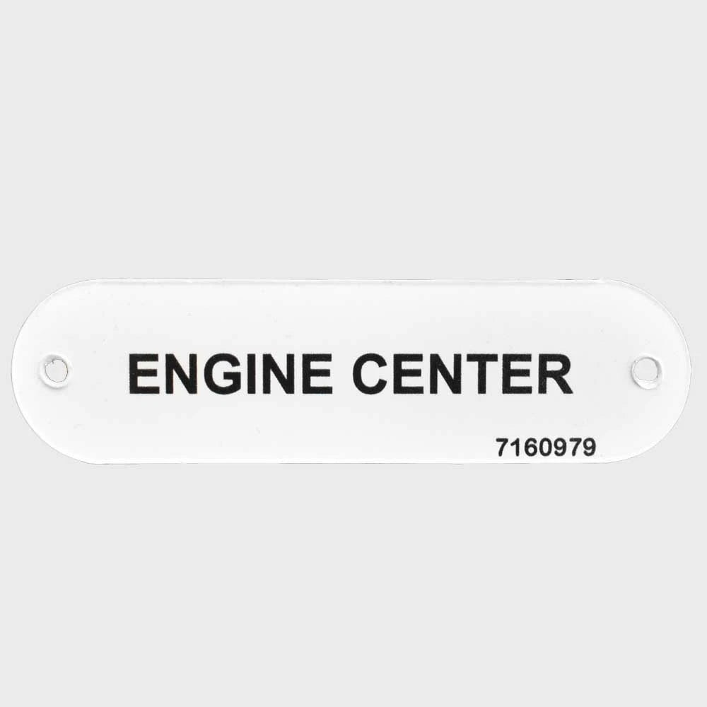 Marquis Boat Label Tag 7160979 - Engine Center White Plastic