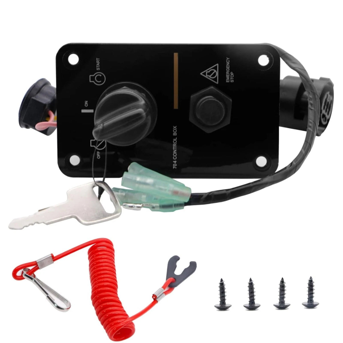 Outboard Single Engine Key Switch Assembly Panel Repl Yamaha 704-82570-12-0 0