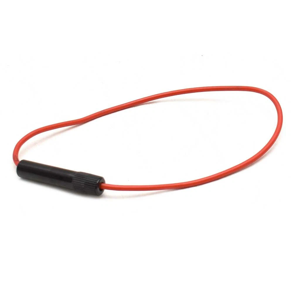 Boat Inline Fuse Holder - 16 1/4 Inch Glass Black Red