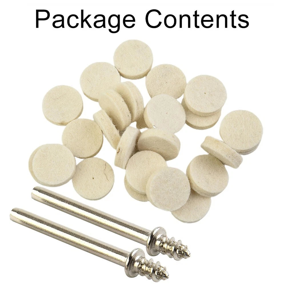 50x Wool Felt Polishing Buffing Wheel Polisher Disc Pad Rotary Tool 25mm 1 Inch