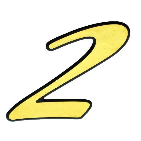 Rinker Boat Number 2 Decal - Yellow 2 3/4 X 2 3/4 Inch