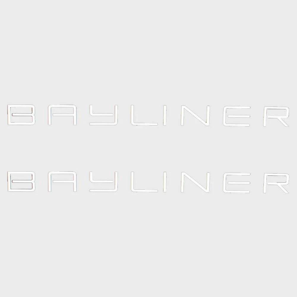 Bayliner Boat Logo Decals - White Stickers (pair)