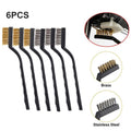 Wire Brush Brass Brushes 6pcs/Set Clean Tools for Polishing Metal Remove Rust