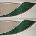 Tracker Boat Graphic Hull Decals - Green - Brown Stickers (pair)