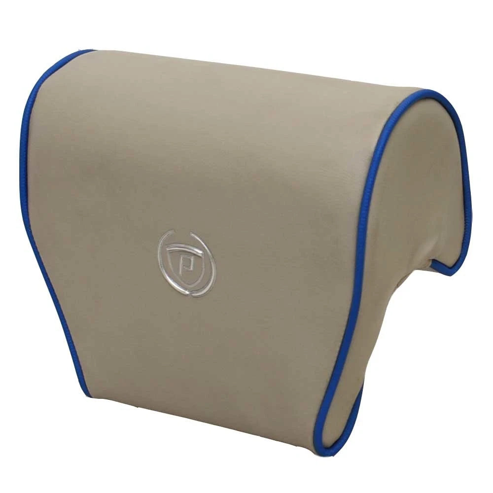 Premier Pontoon Boat Captains Seat Headrest - Beige Blue 12 1/2 Inch