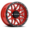 RACELINE Krank Wheel 14x7 4/110 5+2 +10mm Blk/Red for ATV/UTV 2015-2017