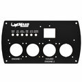 Mako Boat Blank Battery Switch Panel 324343 - Black Aluminum