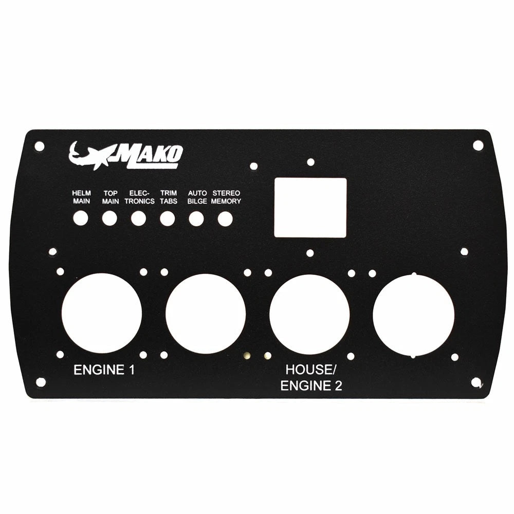 Mako Boat Blank Battery Switch Panel 324343 - Black Aluminum