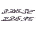 Rinker Boat Brand Decal - 226 SE 9 X 1 1/4 Inch Gray - White (pair)
