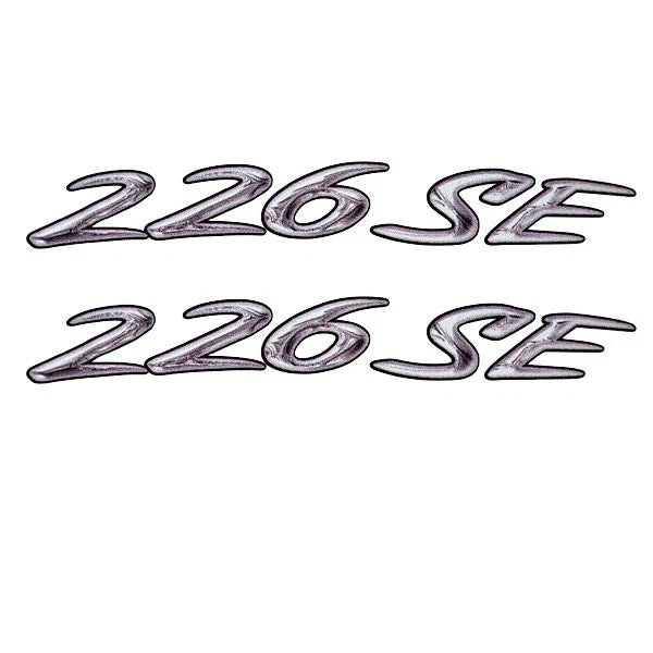 Rinker Boat Brand Decal - 226 SE 9 X 1 1/4 Inch Gray - White (pair)