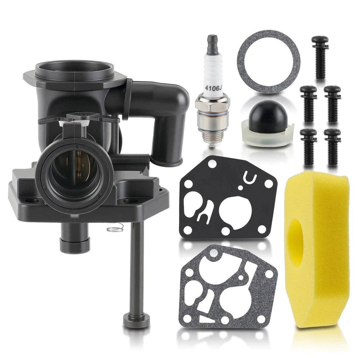 For B&S Lawn Mower Carb Repair Kit W Gasket Diaphragm Air Filter Primer Bulb