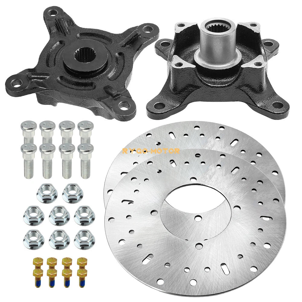 2x Front Wheel Hub Brake Rotor &studs for Polaris Ranger 400 425 500 570 700 800
