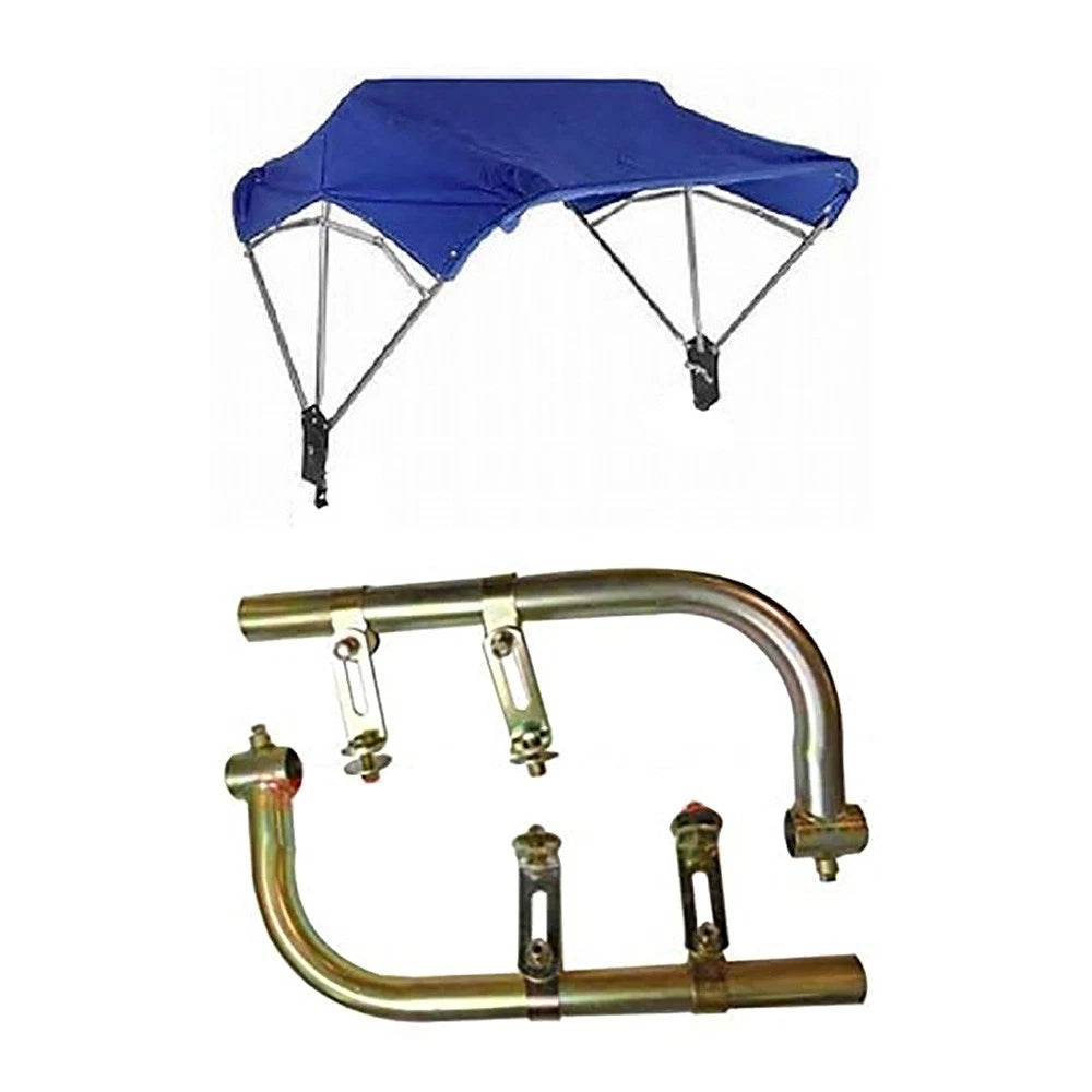 Blue Complete 3 Bow 40" Tractor Umbrella Buggy Top with Fender Mounts TBT3 405471