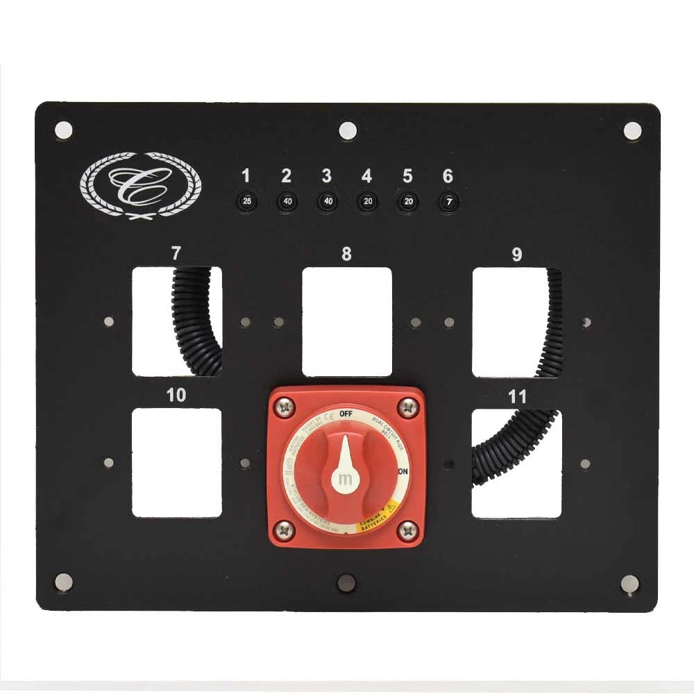 Cobalt Boat Battery Switch Panel 416586 - with Breakers Black Aluminum