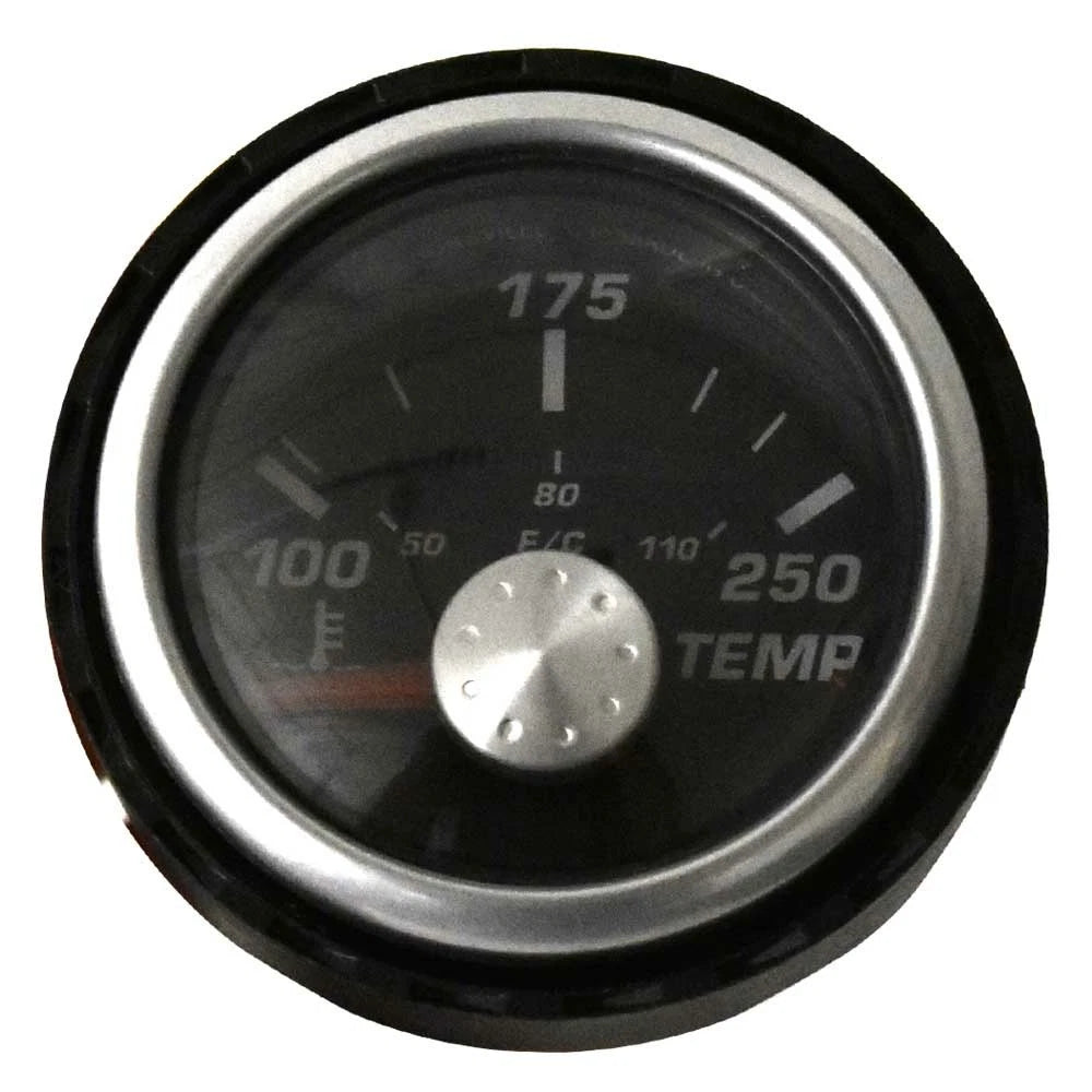 Faria Marine Boat Temperature Gauge GBC017A - 2 Inch Silver Black