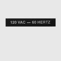 Marine Boat Panel Label Decal - 120 VAC 60 Hertz Black White Sticker