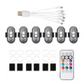 6Pcs Wireless LED Strobe Light RGB 8 Color Flashing Strobe Marker for UTV ATV