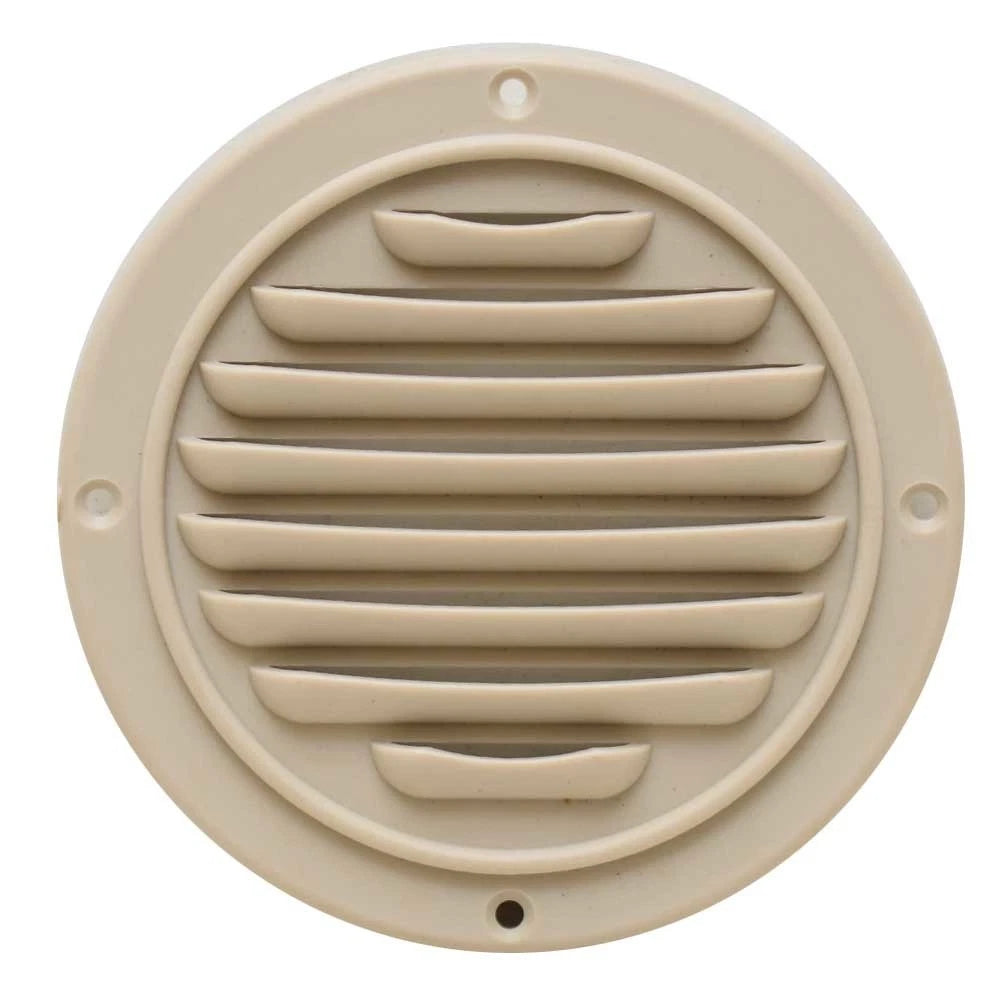 Boat Seat Vent Cover - 4 Inch Matte Tan Louvered Plastic