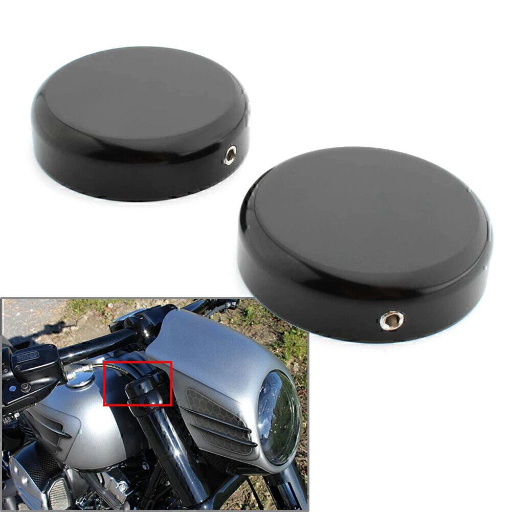 Gloss Black Upper Fork Caps FOR HARLEY SOFTAIL STREET BOB 2018-20 FXBB Model US