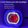 Waterproof Aluminum Motorcycle Headlight 4 5 Inch 30W LED Dual Aperture