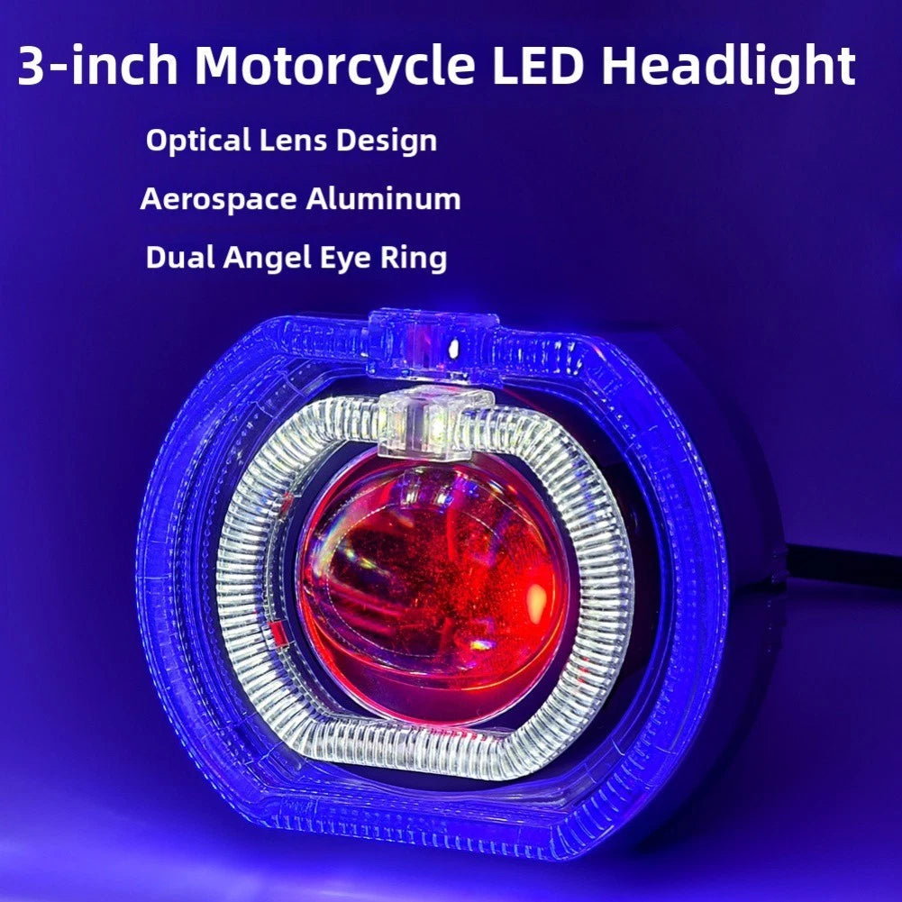Waterproof Aluminum Motorcycle Headlight 4 5 Inch 30W LED Dual Aperture