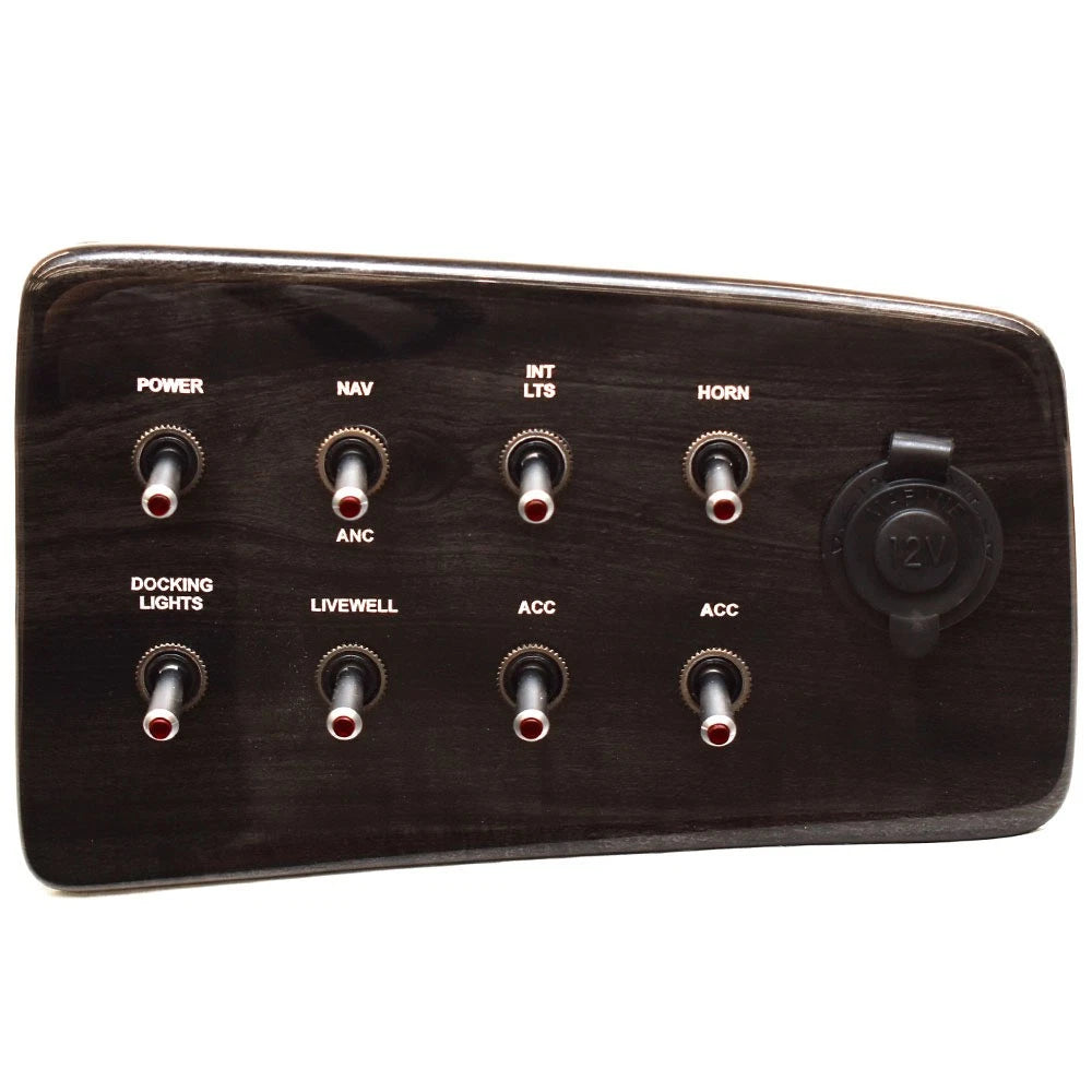 Silver Wave Boat Toggle Switch Panel F333PPF000084 - Gray Woodgrain