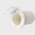 ProMariner Boat AC Plug Holder - 1 3/4 Inch White with Rubber Cover