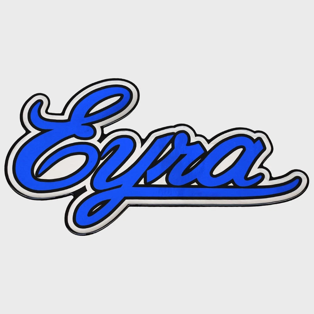 Bass CAT Boat Raised Decal - Eyra Logo Blue Sticker