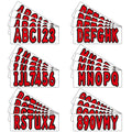 Boat Registration Identification Numbers Sticker Decals 4Sets of A-Z & 0-9 Red