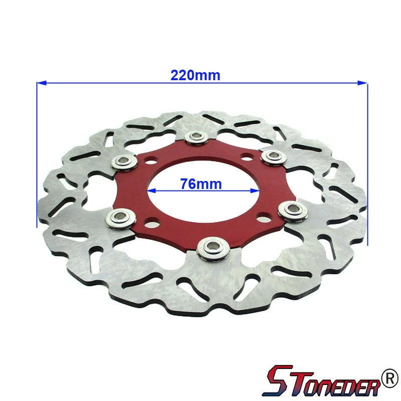 STONEDER 220mm Floating Brake Disc Disk Rotor for Pit Dirt Bike Motorcycle