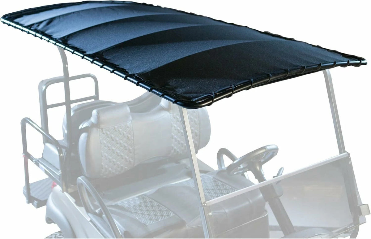 RedDot 84" Topsail Bimini Style Canvas Golf Cart Roof with Tubular Sun Top - Black