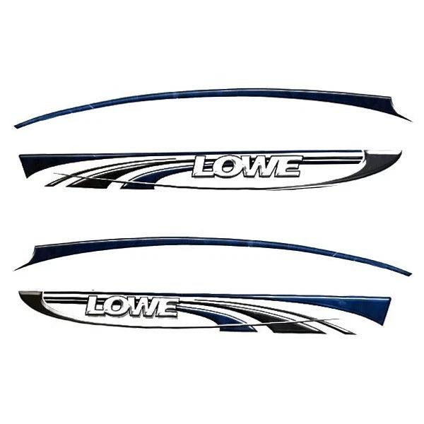 Lowe Boat Main Hull Decal 1945929 - Deep Vee Blue White (set of 4)