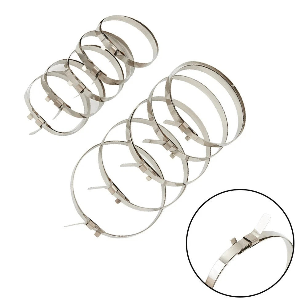 10 PCS Stainless Steel Crimp Clamp Kit Boot Clips for Vehicle Maintenance