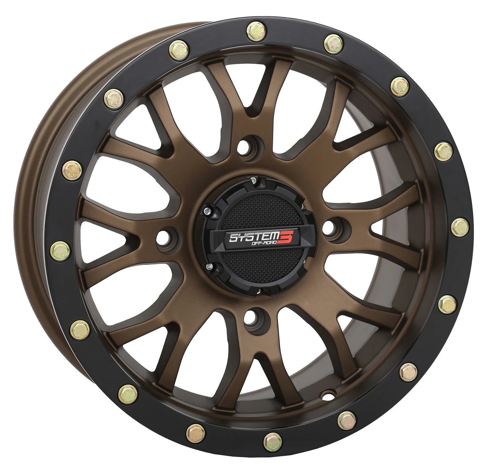 SYSTEM 3 St3 Wheel 14x7 5+2 +30mm for ATV/UTV 4/110 Matte Bronze/Black
