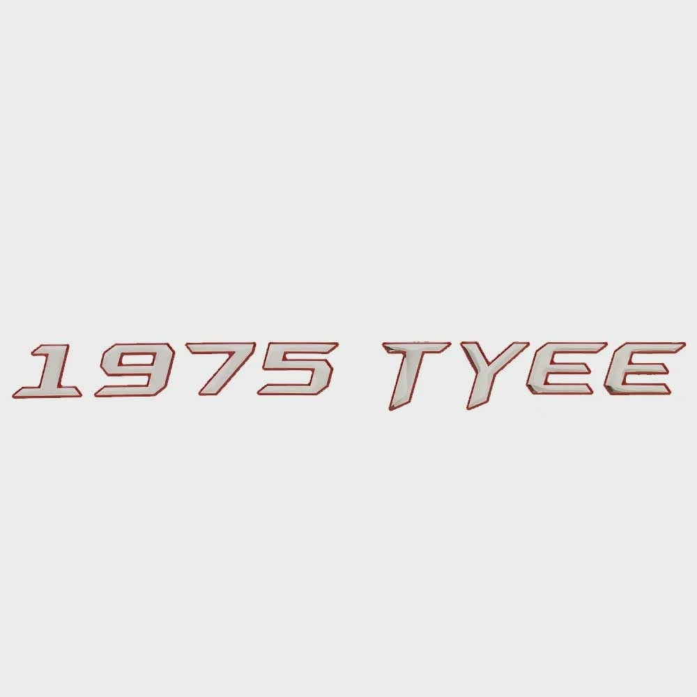 Lund Boat Raised Emblem Decal 2335536 - 1975 Tyee 14 1/2 Inch Silver Red