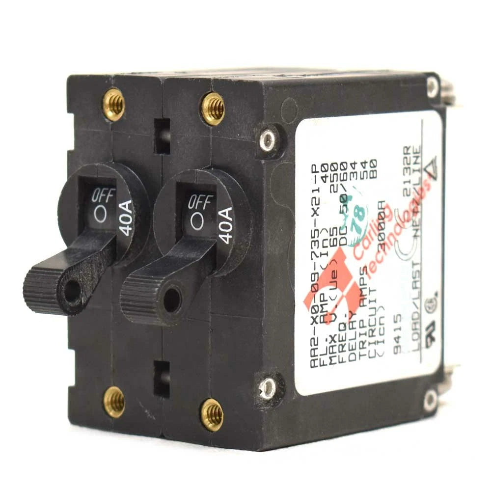 Carling Boat Toggle Circuit Breaker AA2-X0-09-735- X21-P - 65V 40A