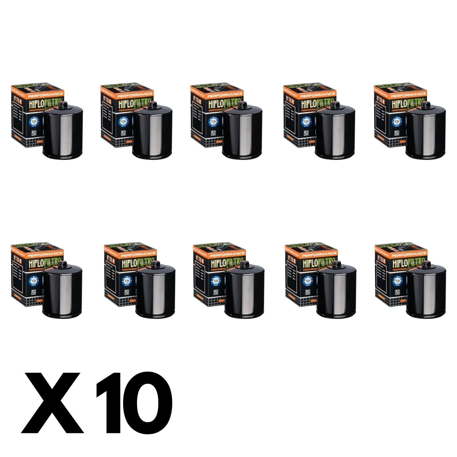 10 Pack Hiflo Oil Filter for Harley 1340 FXLR Low Rider Custom 1987-1994 (with Nut)